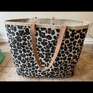 Large Leopard Print Tote